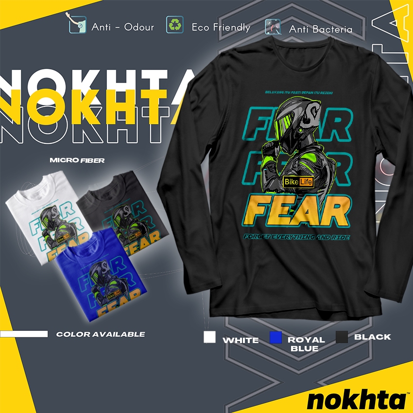 Baju Streetwear FORGET ทุกคนและRIDE ไมโครไฟเบอร์แขนยาว XS - 5XL เสื้อยืด FEAR-MFLS-0001