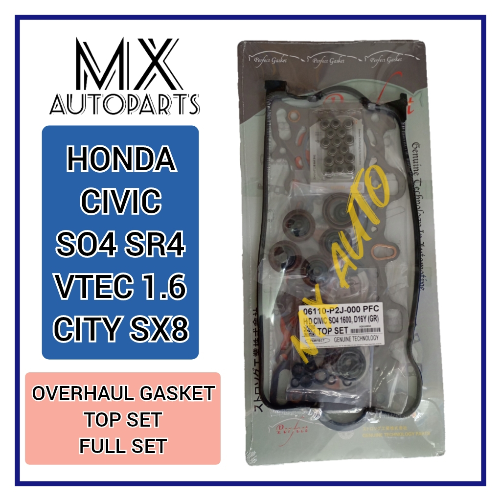 HONDA CIVIC SO4 SR4 1.6 VTEC SOHC D16Y CITY SX8 เครื่องยนต์ TOP หรือ FULL OVERHAUL GASKET ชุด