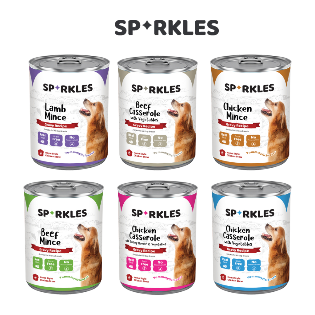 Sparkles Chicken w Vege/Chicken w Turkey & Vege/ Lamb Mince/Chicken Mince/Bef Mince/Bef w Vege (400g