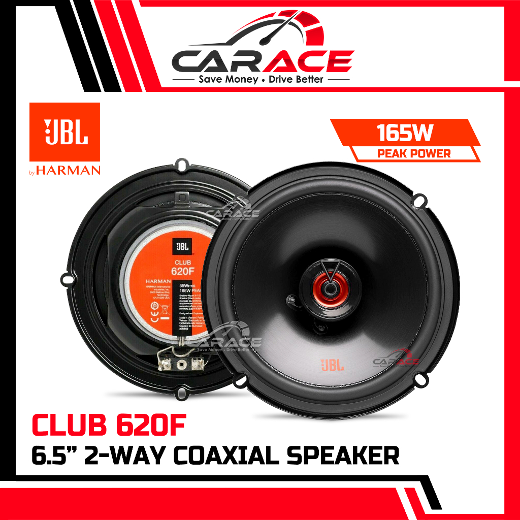 JBL Club 620F 6.5" 2-Way Coaxial Speaker 165W JBL Car Speaker 6.5 นิ้วเครื่องเสียงรถยนต์ Kereta JBL 