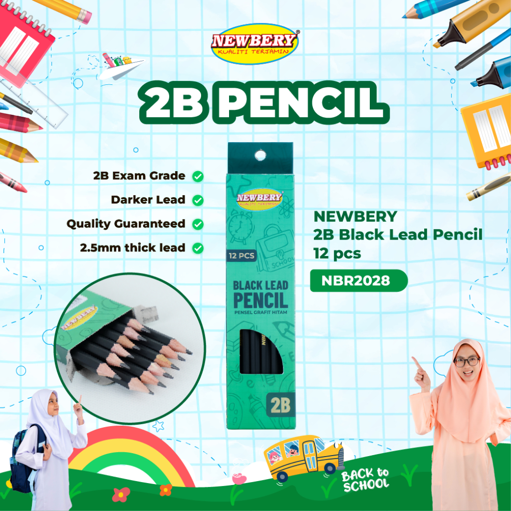 NEWBERY 2B Pencil / Pensel 2B 12s Box (NBR2028)