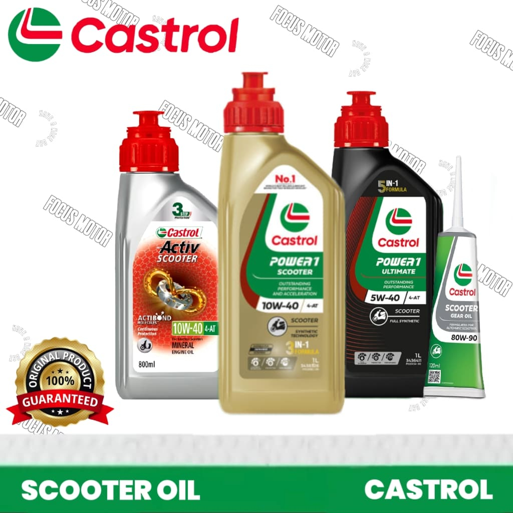 Castrol Activ Scooter 10W-40 4T, Castrol Power 1 Scooter 10W-40 & 5W-40, Castrol Scooter Gear Oil 12