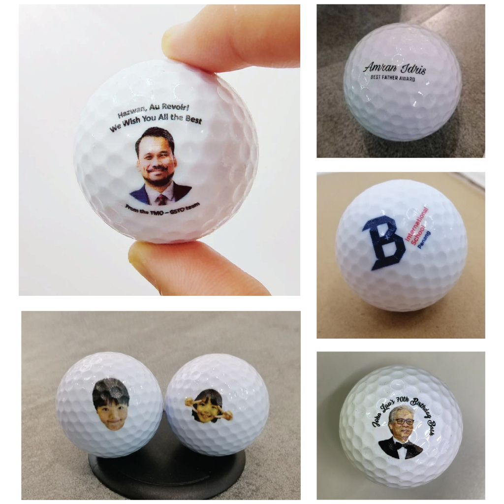 PERSONALIZED GOLF BALL พิมพ์โลโก้ฟรี WOODEN BASE /PRINT NAME GOLF BALL CUSTOM MADE GOLF BALL GOLF BA