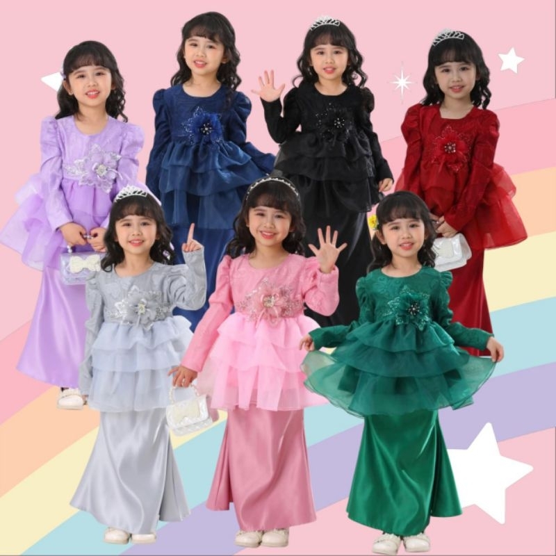 Baju Raya Slave Girl Baju Kurung Peplum Modern Baju Raya Hauna Kembang Sedondon Siblings