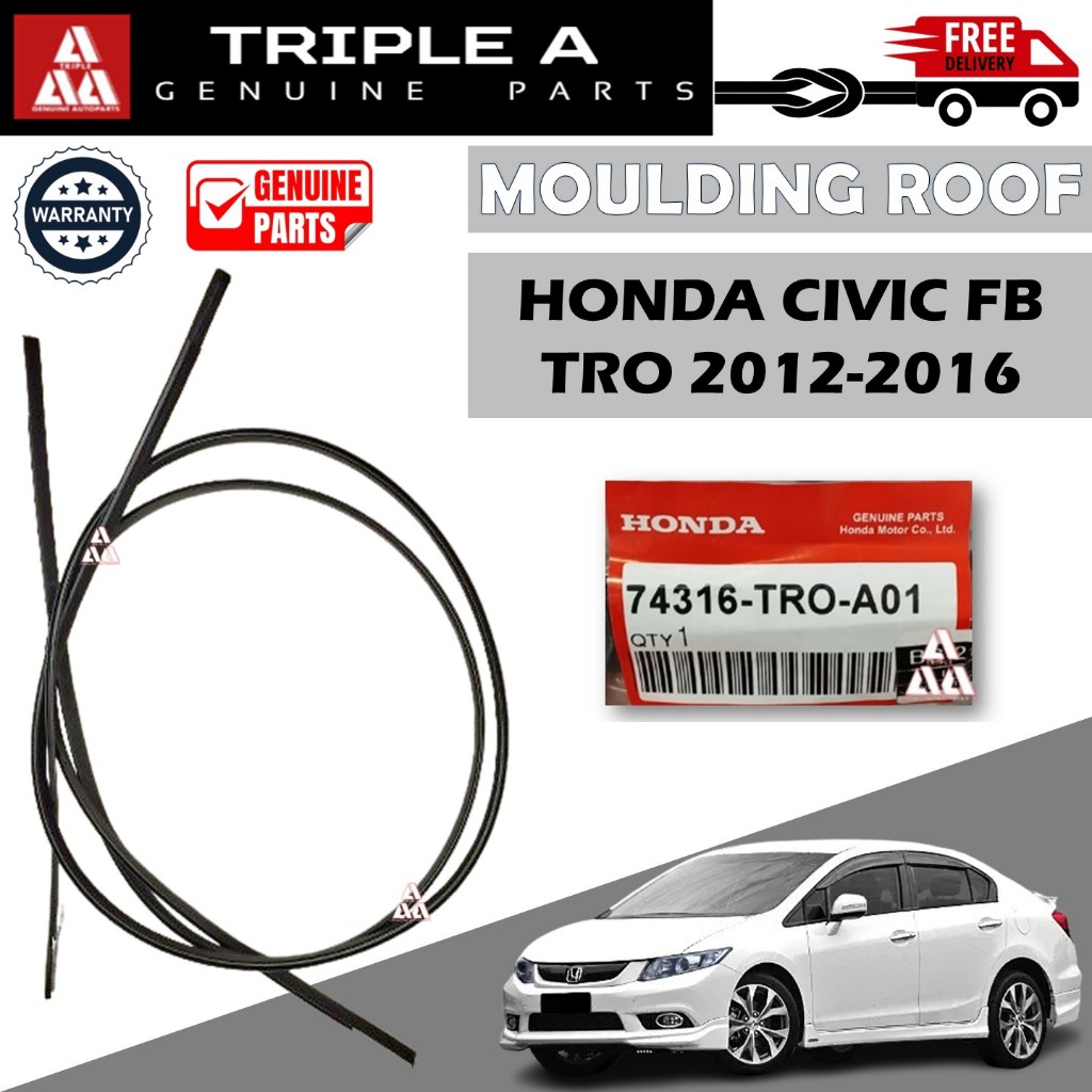 Honda CIVIC FB TRO 2012-2016 หลังคาซับยางแถบด้านนอกหน้าต่าง Getah Luar Bumbung