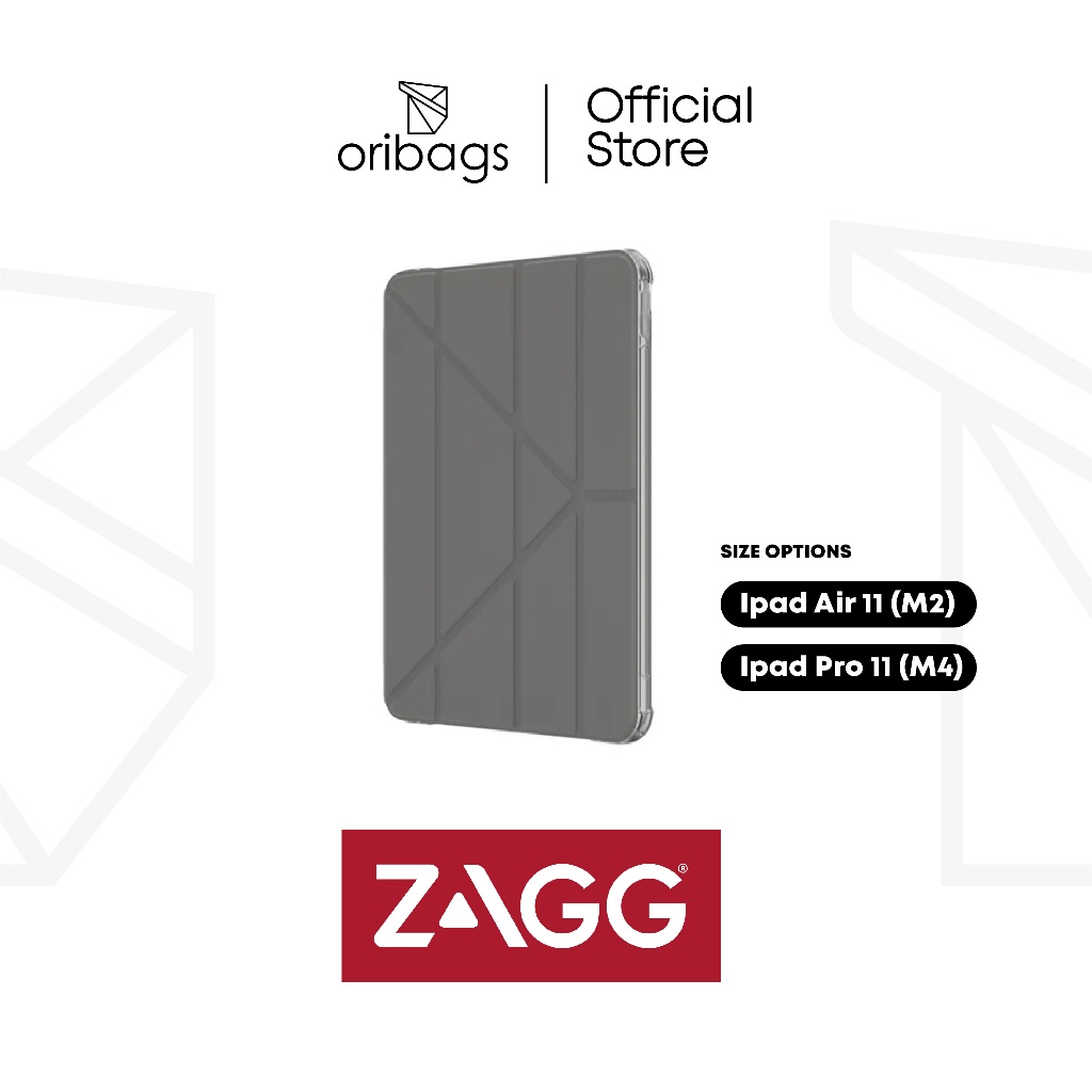 ZAGG Hampton Folio Case iP_ad - สีเทาอ่อน