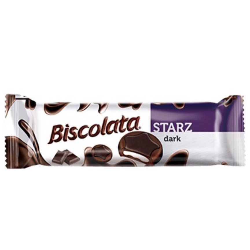 BISCOLATA STARZ dark , Bitter Chocolate Coated Biscuit Milk cream 88g {1PC , 3PCS , 6PCS}อร่อย😋
