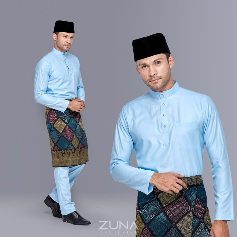 ซีรีส์ Baby Blue LUXMAN Baju Melayu (Cek Musang) ผ้าฝ้ายญี่ปุ่นพรีเมี่ยม