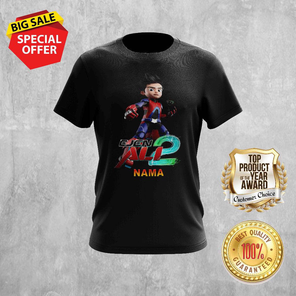 EJEN ALI THE MOVIE 2 พร้อมการออกแบบ GADJET 3 สามารถเพิ่มบน NAME TSHIRT คอกลมสําหรับทั้งหมด