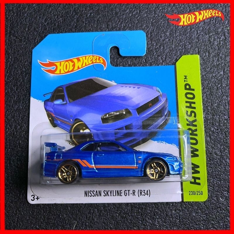 Hot Wheels Nissan Skyline GTR R34 Blue Fast & Furious HW Workshop Blue R34 GTR การ์ดสั้น Hotwheel r3