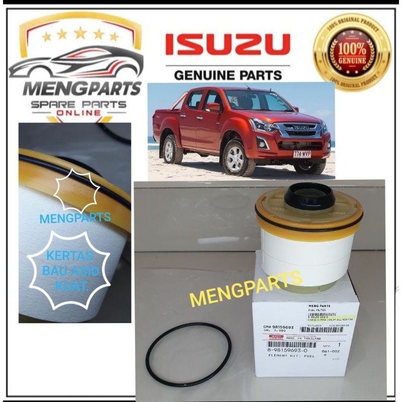 ISUZU D MAX RT50 RT66 RG01 1.9 , 2.5 , 3.0 2013Y-2024Y FUEL FILTER , PENAPIS DIESEL 8-98159-693-0
