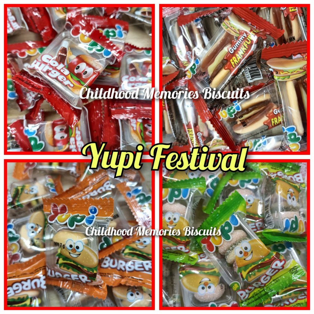 Yupi Burger Frankfurter Gummy Candy 8g โคล่าเปรี้ยว