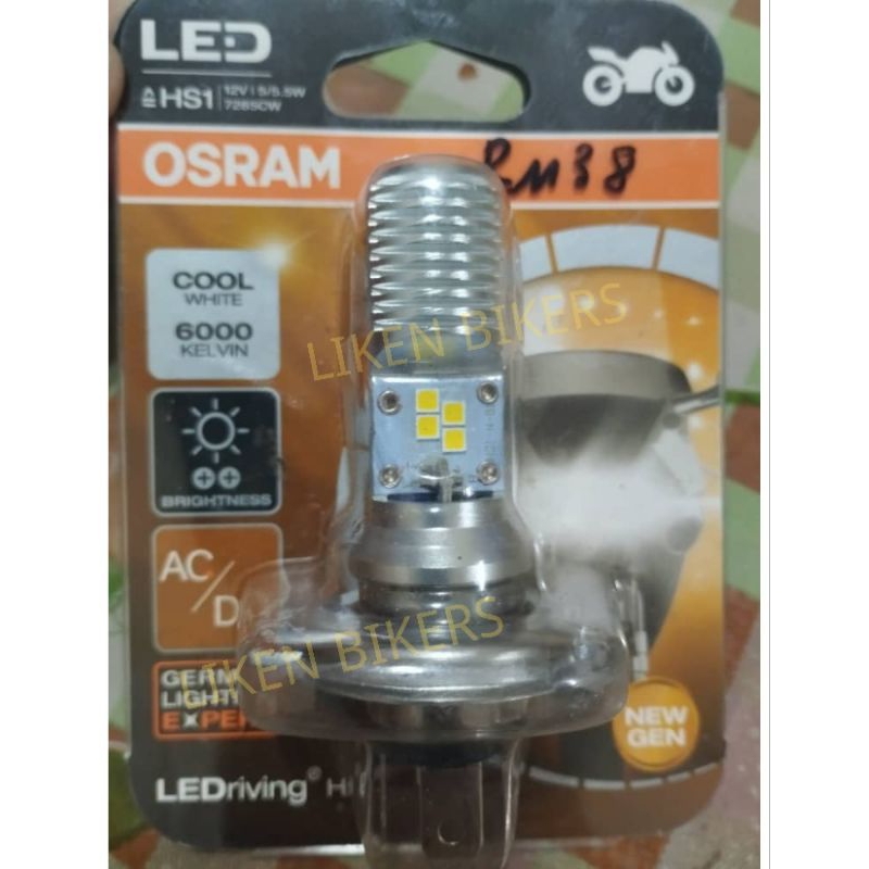(OSRAM)100% H4 BULB LED FRONT (สีขาว)(HEAD LAMP BULB LED)