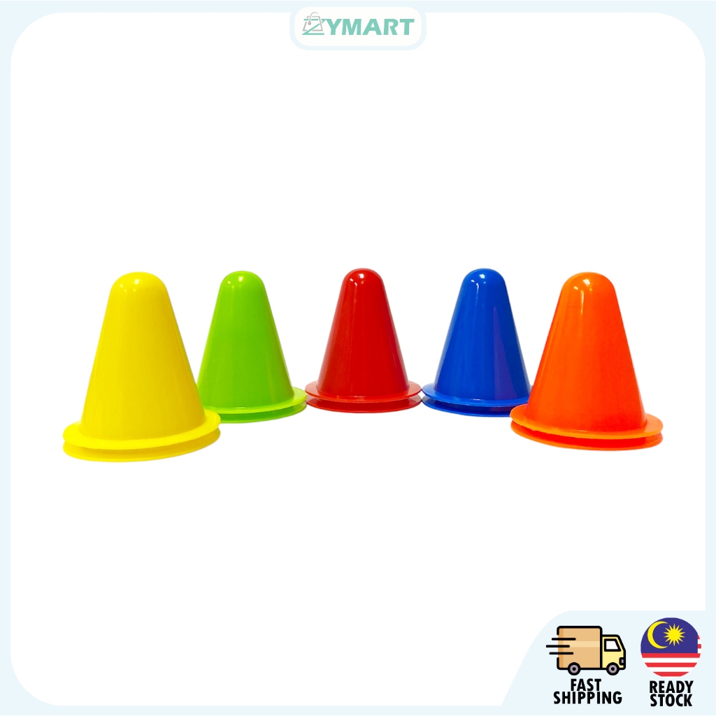 8 ซม./3 '' Skittle กรวยสีพลาสติกสําหรับเล่นกีฬา ฟุตบอล การจราจรฝึกซ้อมบาสเก็ตบอล Kon Skirt สี