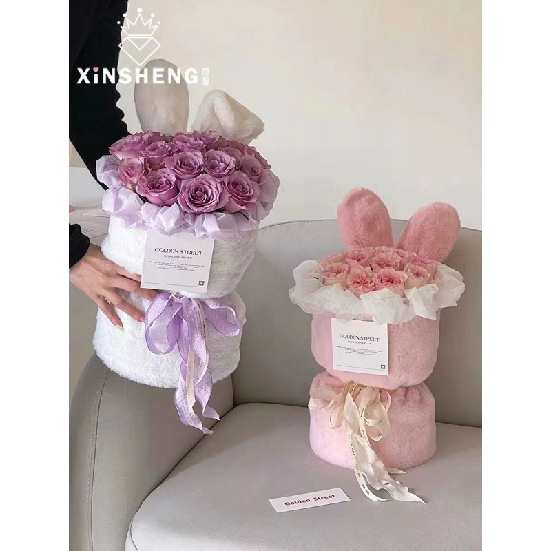 BUNNY EARS BOUQUET WRAPPING FABRIC/ BUNNY PLUSH WRAPPER / ผ้าห่อ / ผ้าห่อ / PEMBALUT BUNGA KAIN