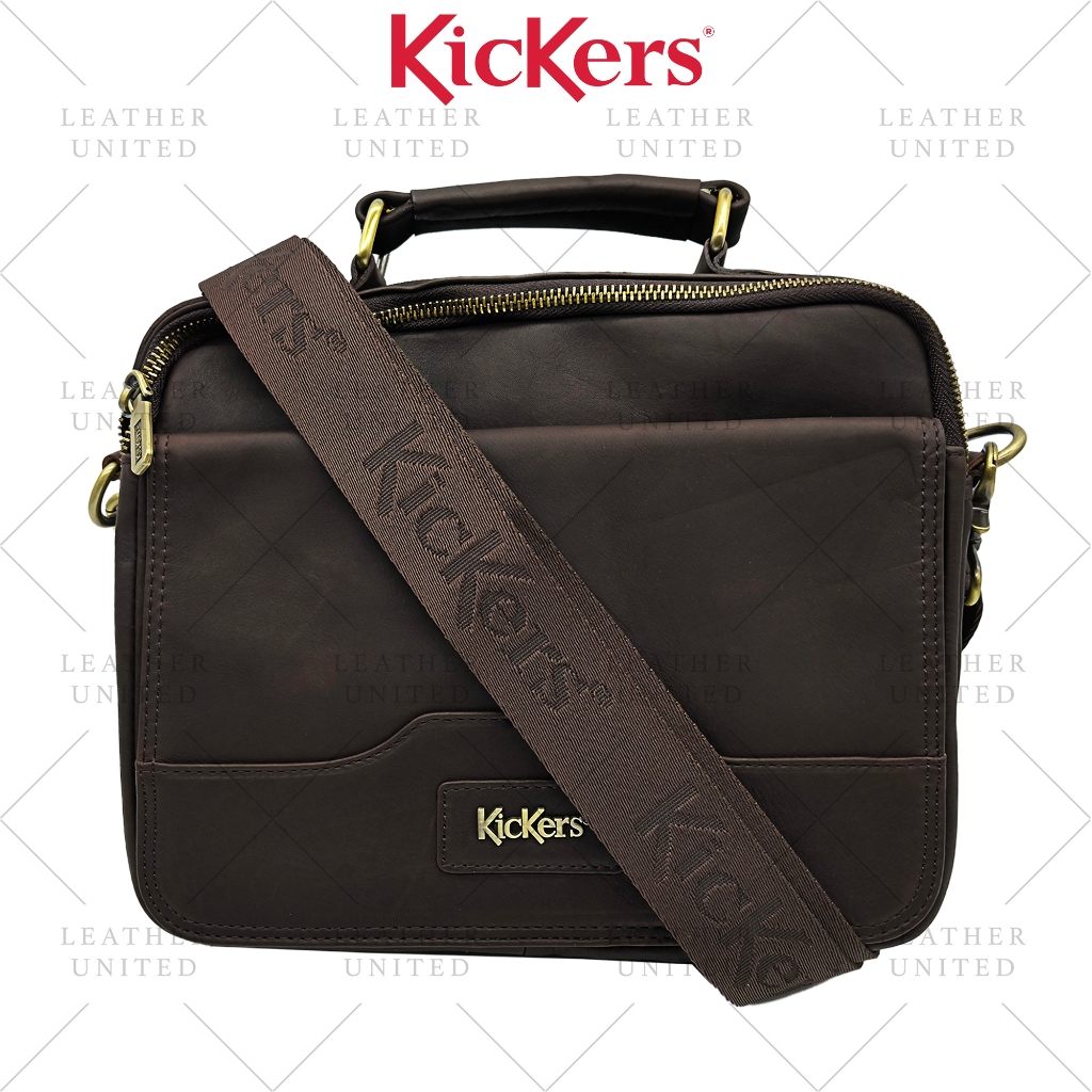 Kickers Premium Top-Grain Leather Crossbody & Messenger Sling Bag Timeless Craftsmanship & Elegance 