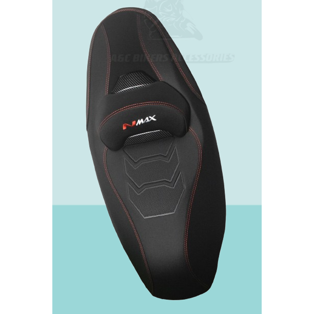 YAMAHA NMAX 155 V3 2025 Comfort Seat สีดําสีแดงเย็บรถจักรยานยนต์อุปกรณ์เสริมโดย AC BIKERS