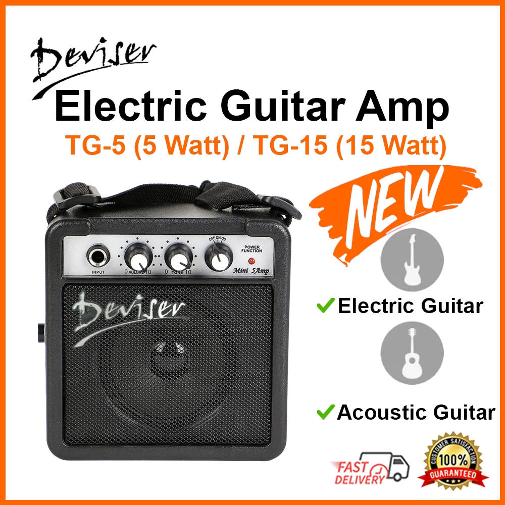 DEVISER ( TG-5 / TG-15 ) 5W 15W Electric Elektrik Bass Mini Amplifier Gitar Akustik Mini Gitar Amp