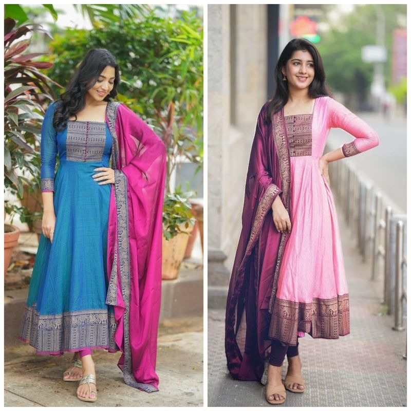 (M ถึง 3XL) Superhit Designer Anarkali Gwon พร้อม Duppta /baju Kurti Cantik /Gwon