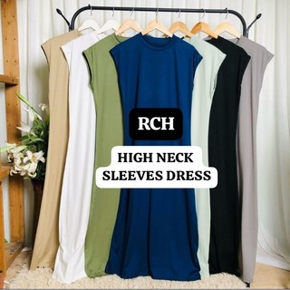 High Neck Sleeves Dress Muslim Inner Dress Premium Polyester Cotton Dress Casual Vest Dress Inner Jubah Inner Neck