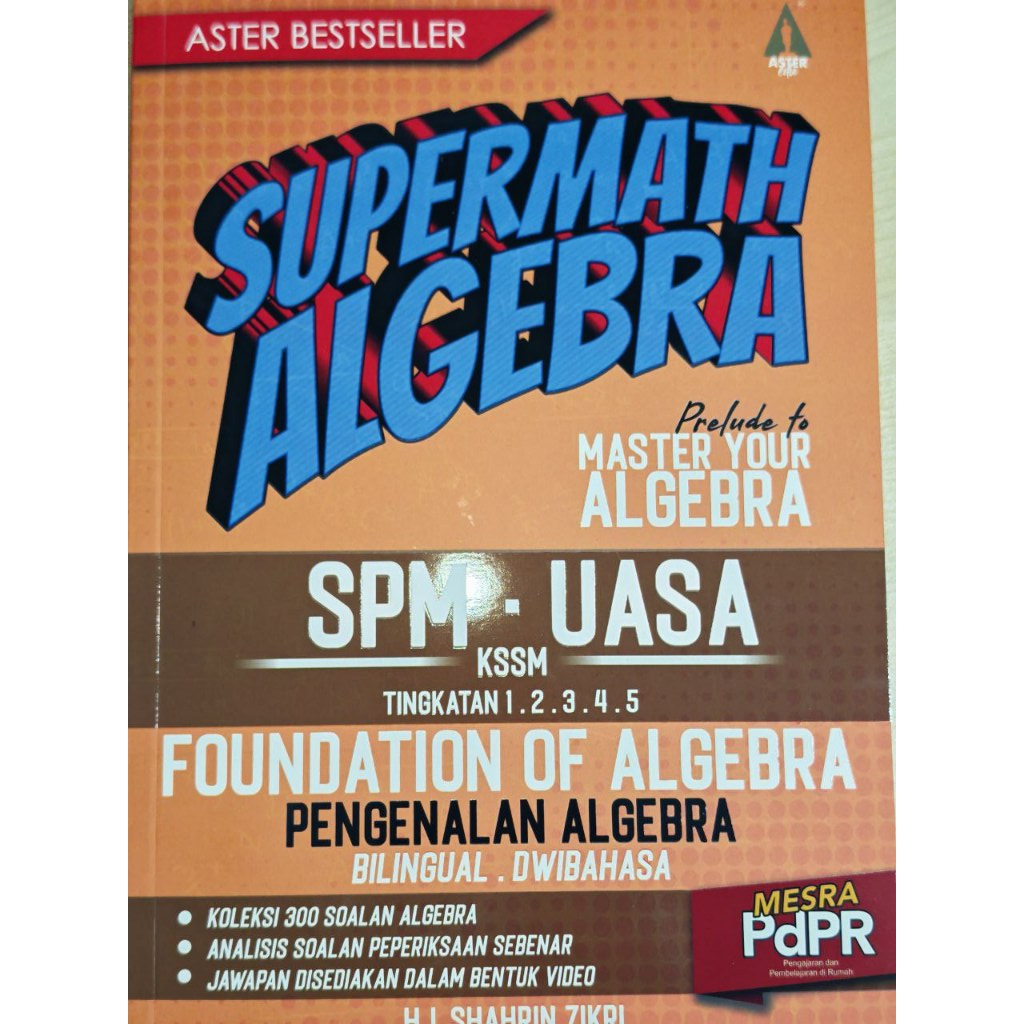 Buku Algebra ASTER Edu - Foundation Of Algebra (Penggenlan Algebra 2025)
