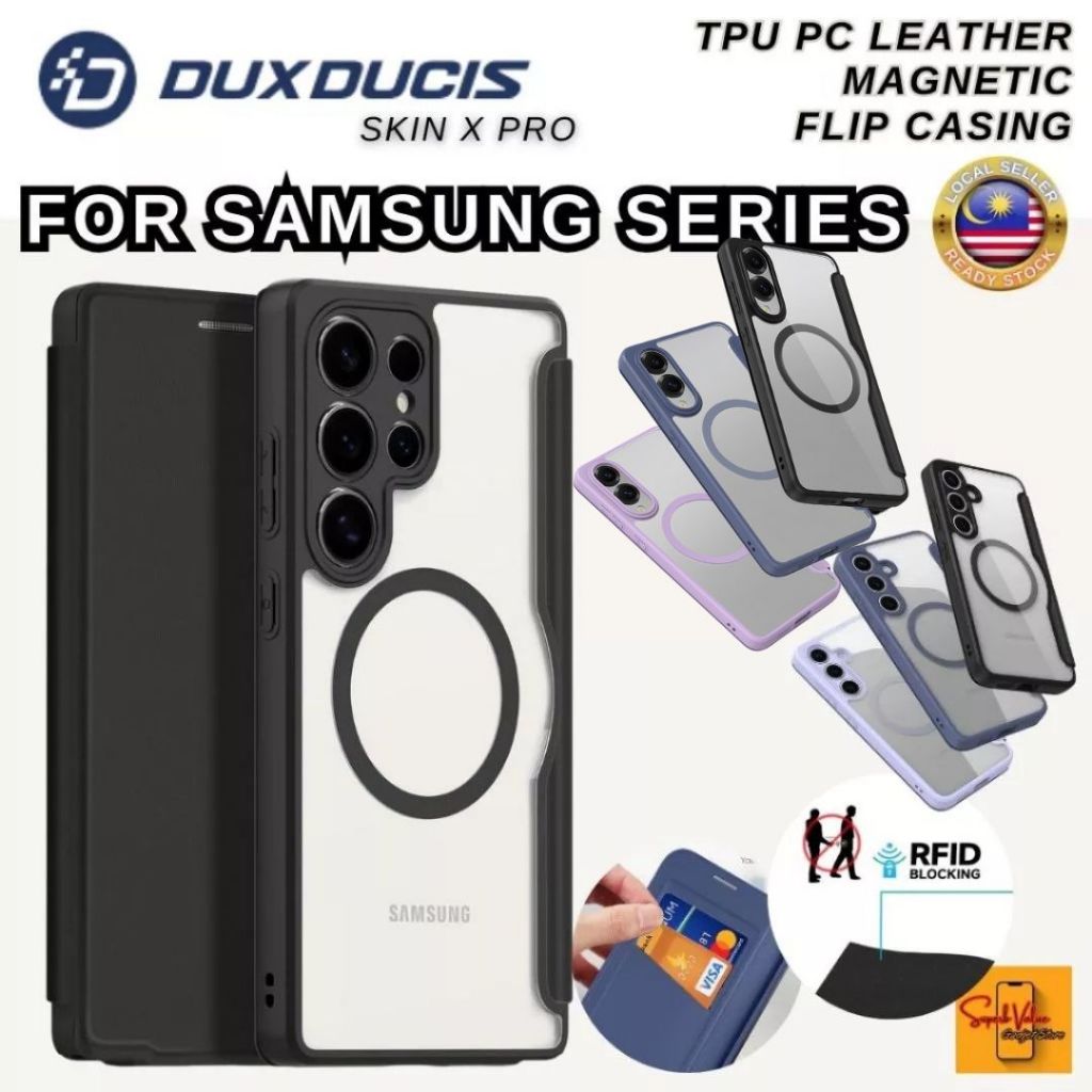 DUX DUCIS SKIN X PRO หนังฝาครอบโทรศัพท์ปลอก Samsung A16 A36 A56 A15 A35 A55 S25 S24 S23 Plus Ultra 5