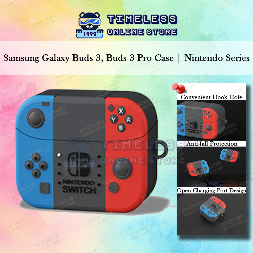 เคส Samsung Galaxy Buds 3, 3 Pro, เคสป้องกันการออกแบบ Nintendo Switch, คลุมทั้งหมด TPU สําหรับหูฟัง 