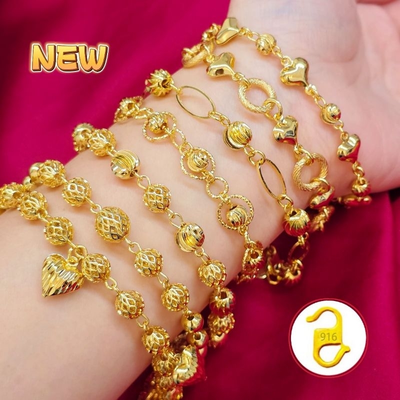 NEW 2025 สร้อยข้อมือ boba ผู้ใหญ่ 24k gold Titanium gold Bangkok gold 2025 A16