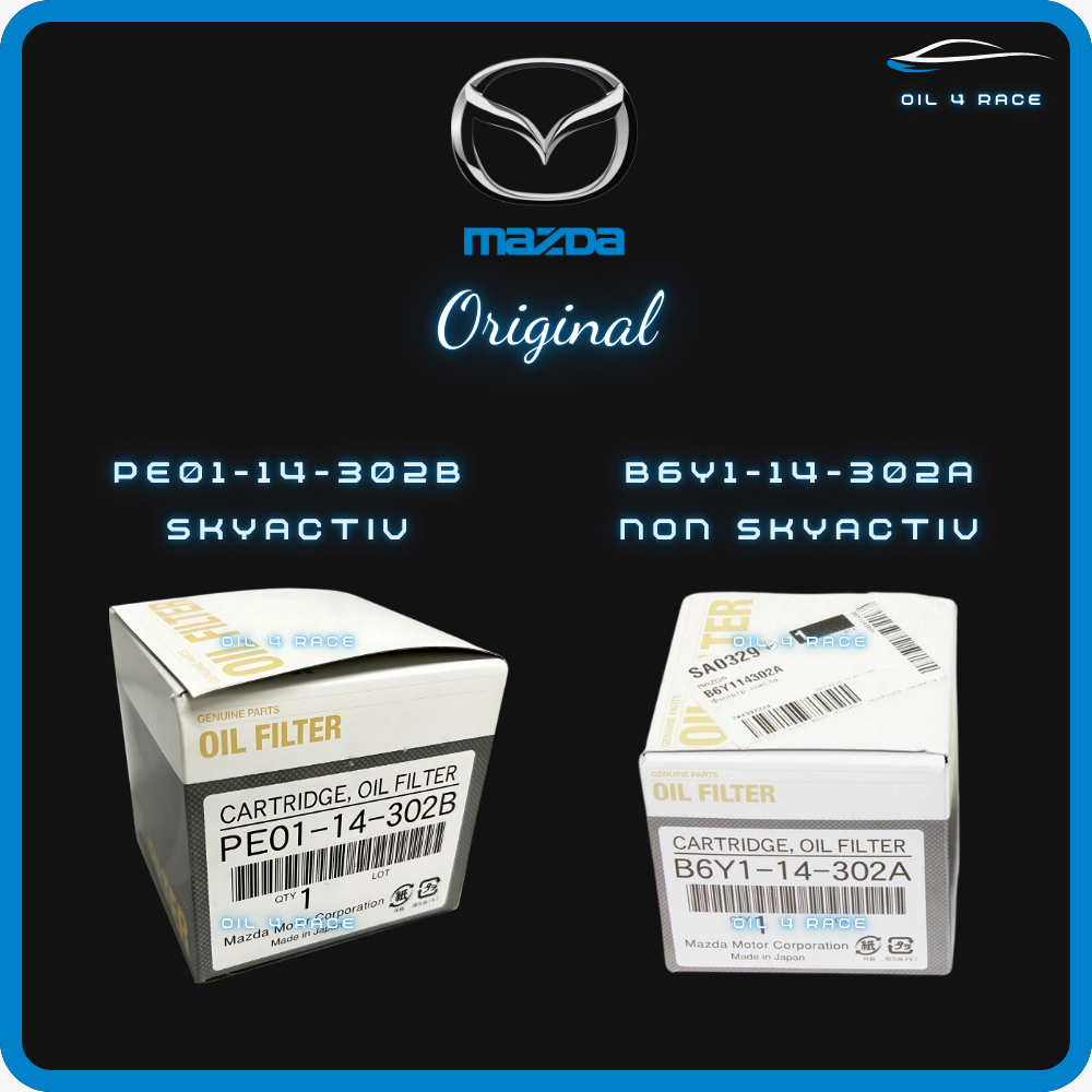 กรองน้ํามันเครื่อง Mazda (Skyactiv PE01-14-302B & Non Skyactiv B6Y1-14-302A)