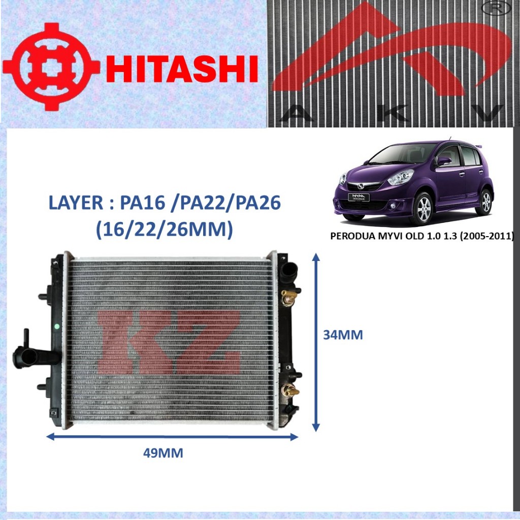 PERODUA MYVI OLD FIRST GENERATION 1.0 1.3 - RADIATOR - PA16 / PA22 / PA26