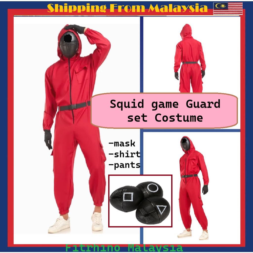 [FITRHINO] SQUID GAME KIDS AND ADULT COSTUME INCLUDE 3 ITEM JUMPSUIT MASK เด็กชายและผู้ใหญ่