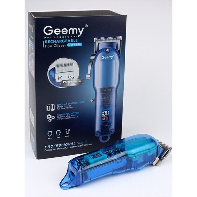 Geemy GM-6696 Hair Trimmer Professional ไร้สายไฟฟ้าผม Trimmer ผม Clippers สําหรับชาย Mesin Rambut