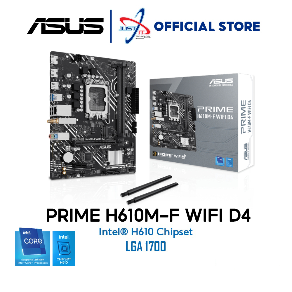 ASUS PRIME H610M-F WIFI DDR4 / D4 MOTHERBOARD COMBO INTEL G7400 / I3-12100 / 13100F / 14100 / I5-124