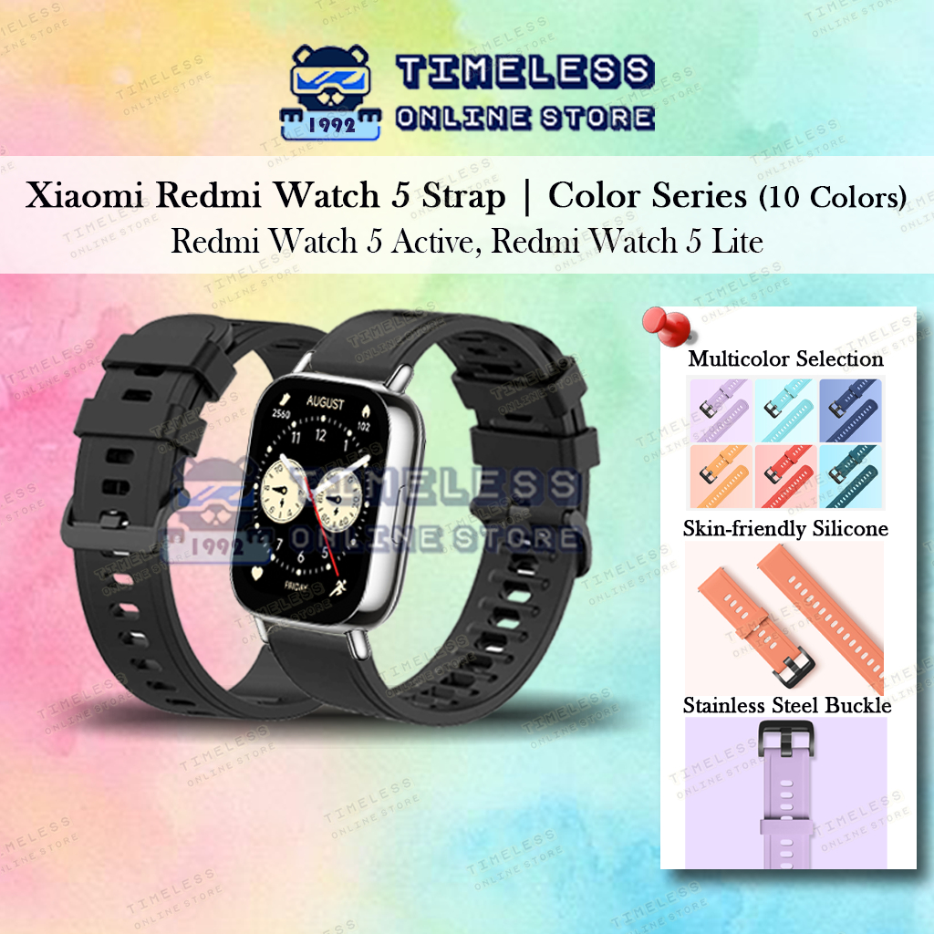 🇲🇾 สาย Xiaomi Redmi Watch 5 Active / 5 Lite, สายสี 22 มม., หัวเข็มขัดโลหะสีดํา, 10 สี (Xiao Mi 5acti