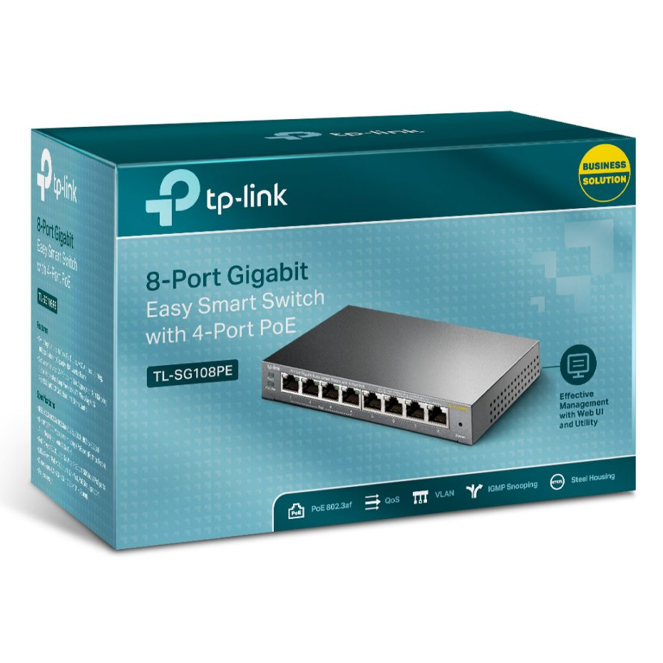 TP-Link TL-SG108PE 8-Port Gigabit Easy Smart Switch พร้อม 4-Port PoE+ 64W