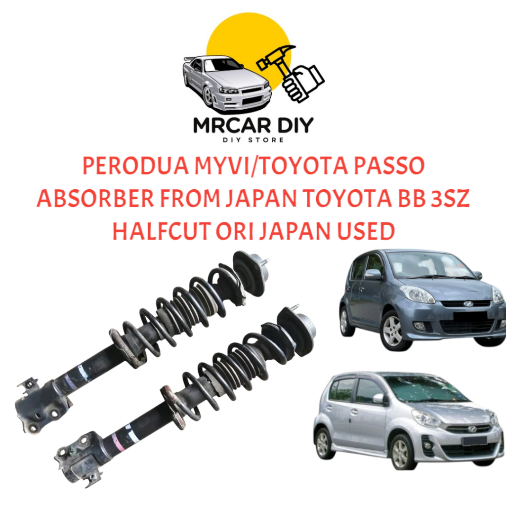 PERODUA MYVI/TOYOTA PASSO ABSORBER จากประเทศญี่ปุ่น TOYOTA BB 3SZ HALFCUT ญี่ปุ่นใช้แล้ว