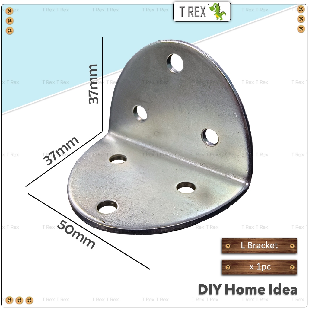 SIKU T Rex DIY ครึ่งรอบเฟอร์นิเจอร์ในครัวเรือนมุม L วงเล็บเข้าร่วมฮาร์ดแวร์สังกะสีชุบ / Besi Kiku L