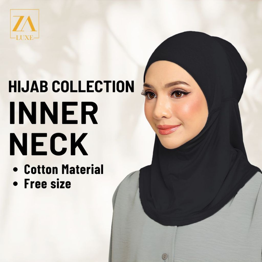 ZOE ARISAH INNER NECK SCARF TUDUNG NINJA STRETCHABLE INER HIJAB 2025 COTTON TUTUP LEHER PLAIN QADIRA