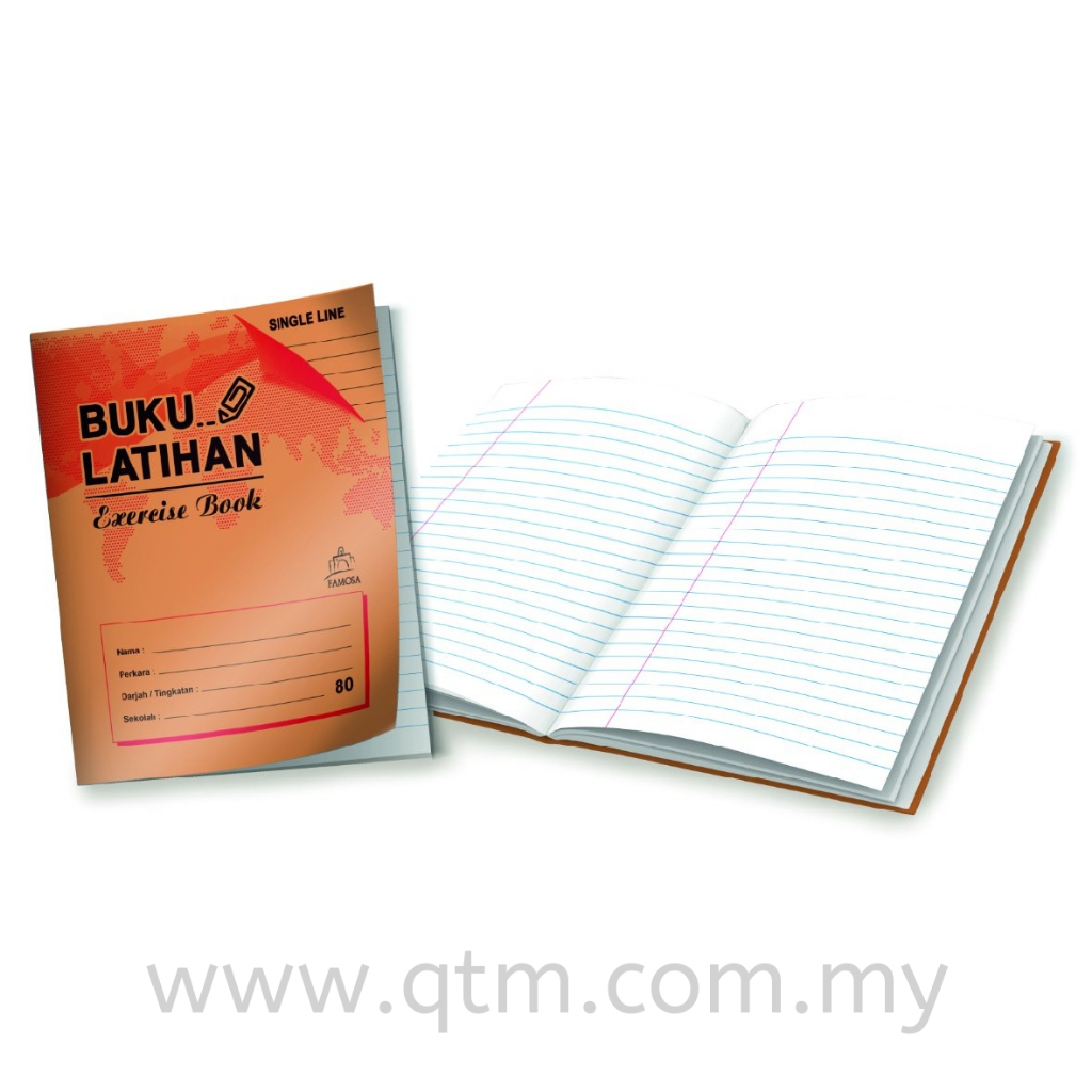 80PAGES BUKU LATIHAN SINGLE LINE EXERCISE BOOK 80PAGES (10 เล่ม)