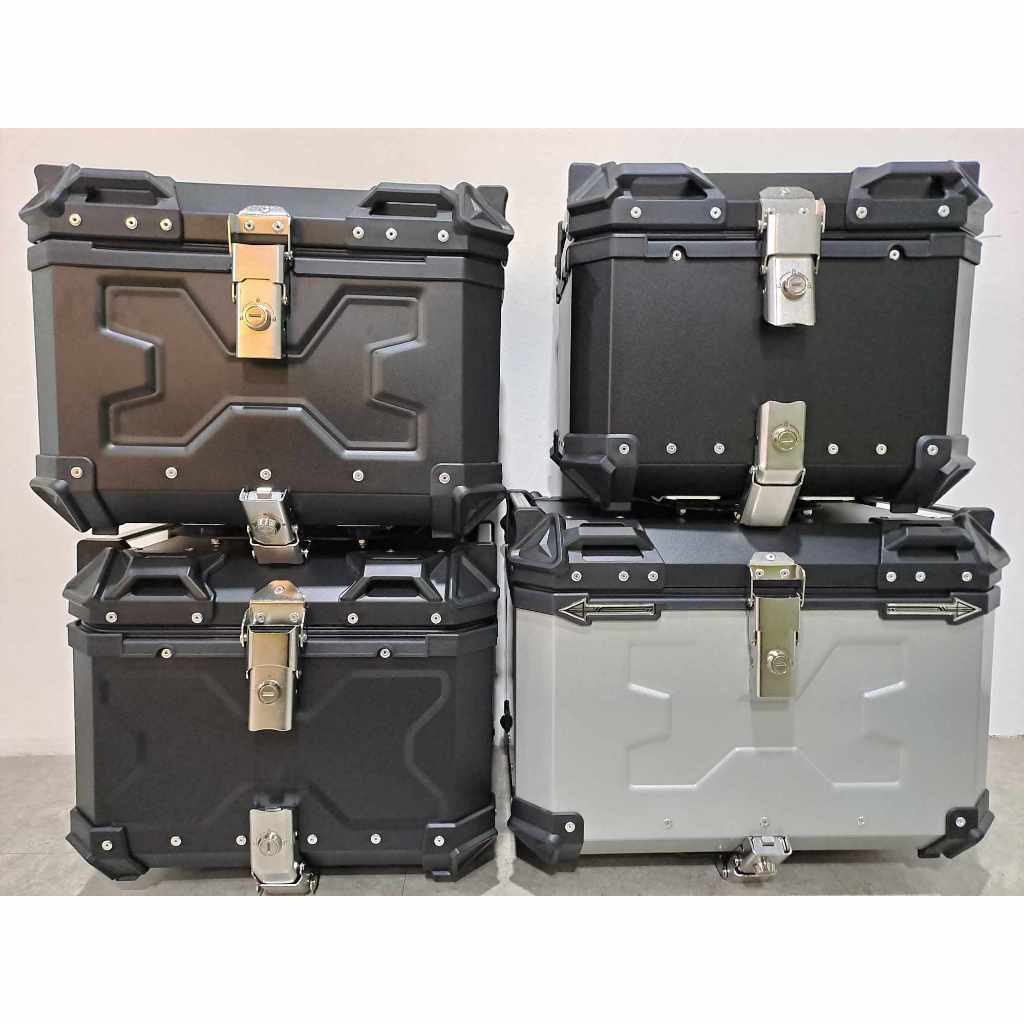 อลูมิเนียมกล่องด้านบน 36L 49L 45L 55L สีดําเงิน