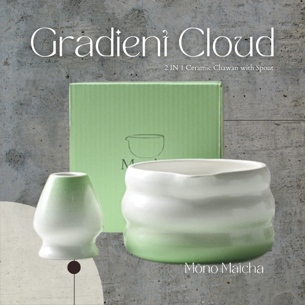 M套装no Matcha 2 IN 1 ชุดมัทฉะญี่ปุ่น - Gradient Cloudsh & Tools with Spout Box  2 ชิ้นชิ้น套 - 云珠子