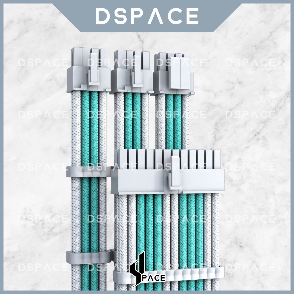 DSPACE MESH-X PSU Tiffany Blue Premium Sleeve Braided Extension Custom Sleeved Cable พร้อมหวีสําหรับ