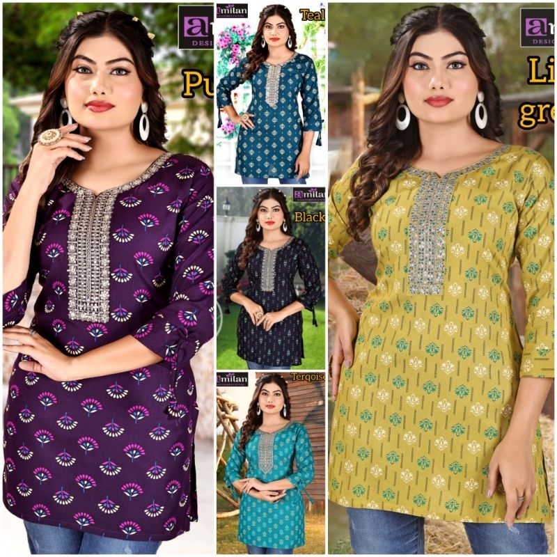 S - 3XL SHORT COTTON PREMIUM KURTI