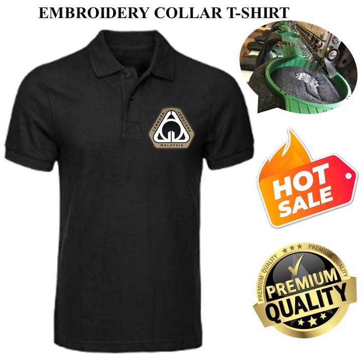 EMBROIDERY SULAM BEM ENGINEER โลโก้เสื้อคอปกสีดํา