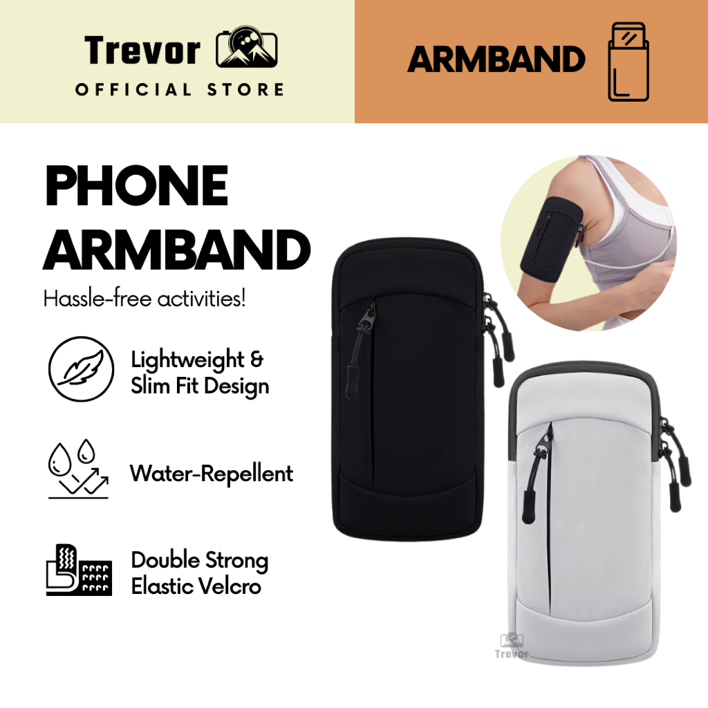 TREVOR Phone Armband - Hand Wrist Travel Running การออกกําลังกายขี่จักรยาน Arm Pouch Sport Bag 跑步 Rider行กีฬา手机กระเป๋าสตางค์