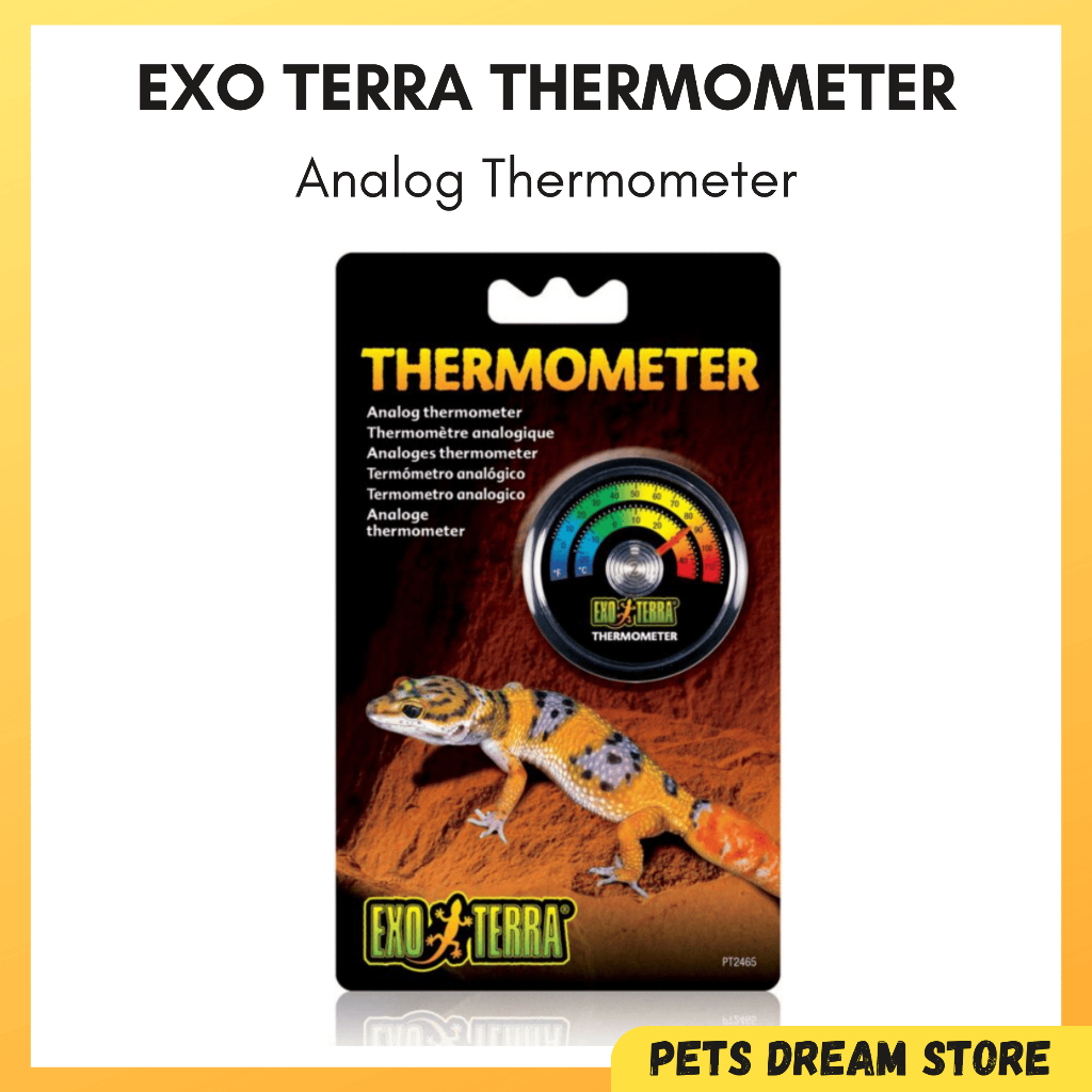 Exo Terra Thermometer Analog Reptile Thermometer easy read long lifespan