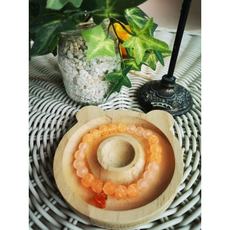 สร้อยข้อมือ Sunset Orange Glow Rose Bloom