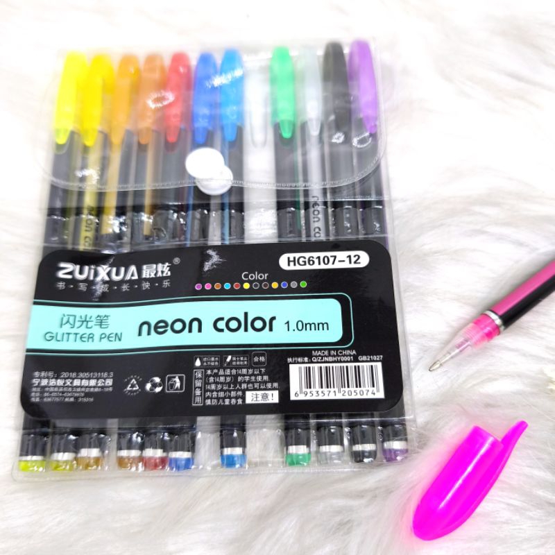 R in Msia ปากกา Gritter สีนีออน 1.0mm HG107-12