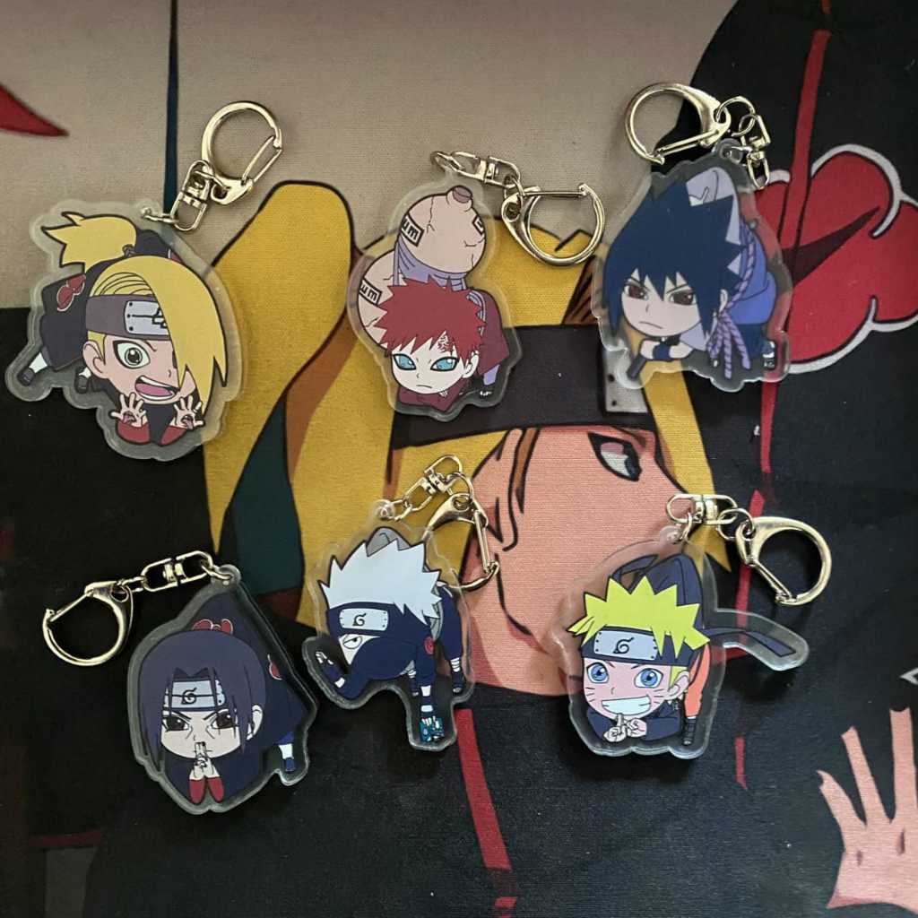 Naruto Sasuke Neji Garra Kakashi Anime Acrylic Keychain