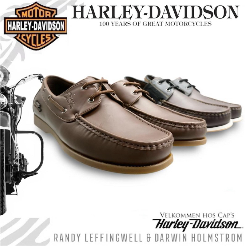 ผู้ชายพิเศษs Classic Signature Harley-Davidson Workmanship Smart Loafer รองเท้า Kasut Sampan Lofer L
